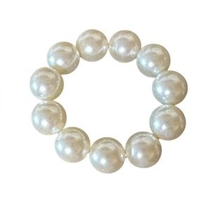 Large Faux Pearl/Hair Tie Bracelet.